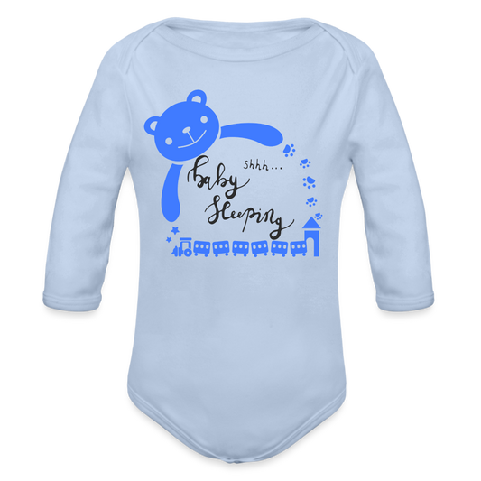 Organic Idyo Longsleeve Baby Bodysuit - sky