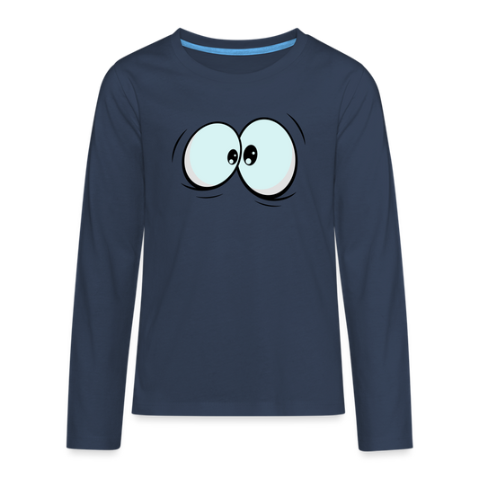 Teenagers' Premium Idyo Longsleeve Shirt "Eyes" - navy