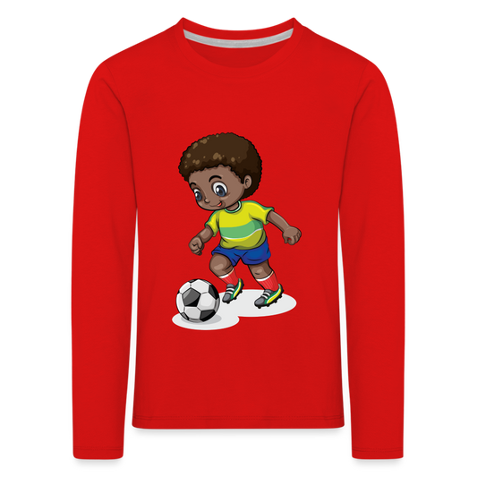 Kids' Premium Longsleeve Idyo Shirt "Football" - red