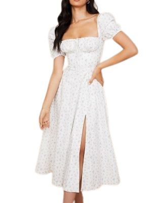 Women Puff Sleeve Summer Dress
